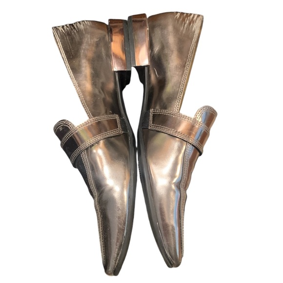 Naturalizer Women’s Cicero Leather Metallic Snip Toe Flat Slip On Shoe Size 8M - Picture 4 of 13